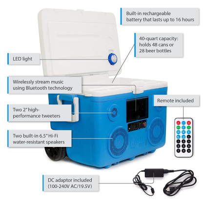 Refurbished TUNES2GO KoolMAX Bluetooth 350W Portable PA Speaker/Ice Cooler 